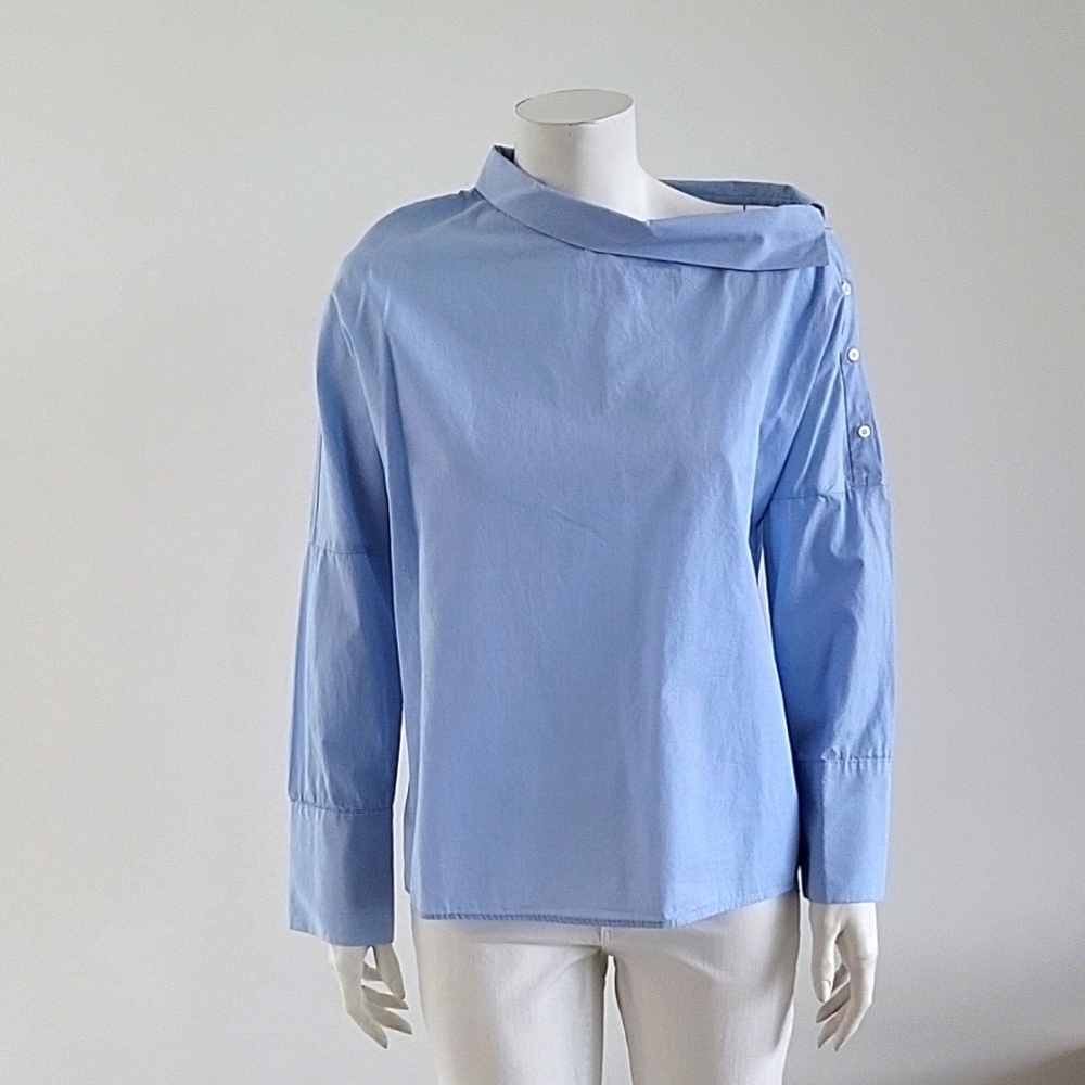 Zara poplin off the shoulder shirt